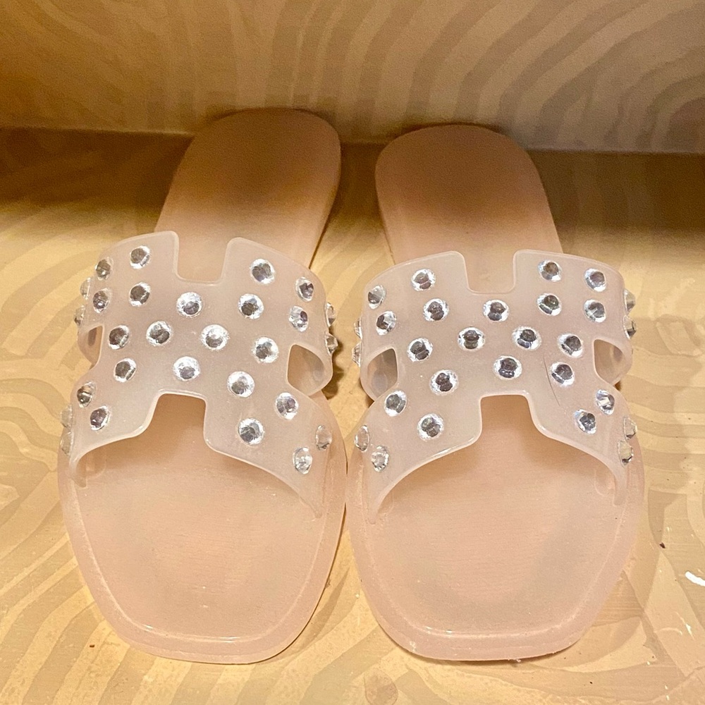 Excellent Condition Chinese Laundry Pink Rhinestone Jellies 9